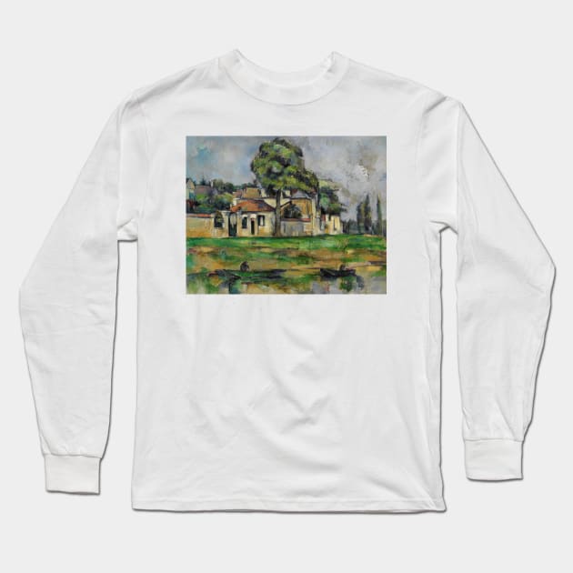 Banks of the Marne by Paul Cezanne Long Sleeve T-Shirt by Classic Art Stall